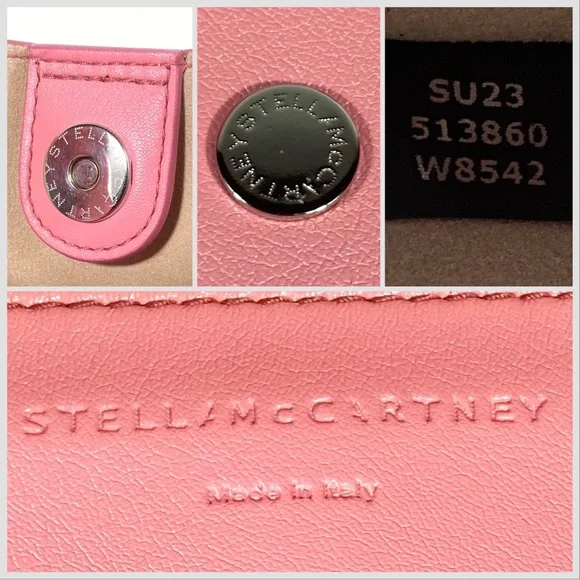 Stella McCartney Perforated Logo Faux Leather Medium Satchel Bag Pink NEW - Picture 16 of 17